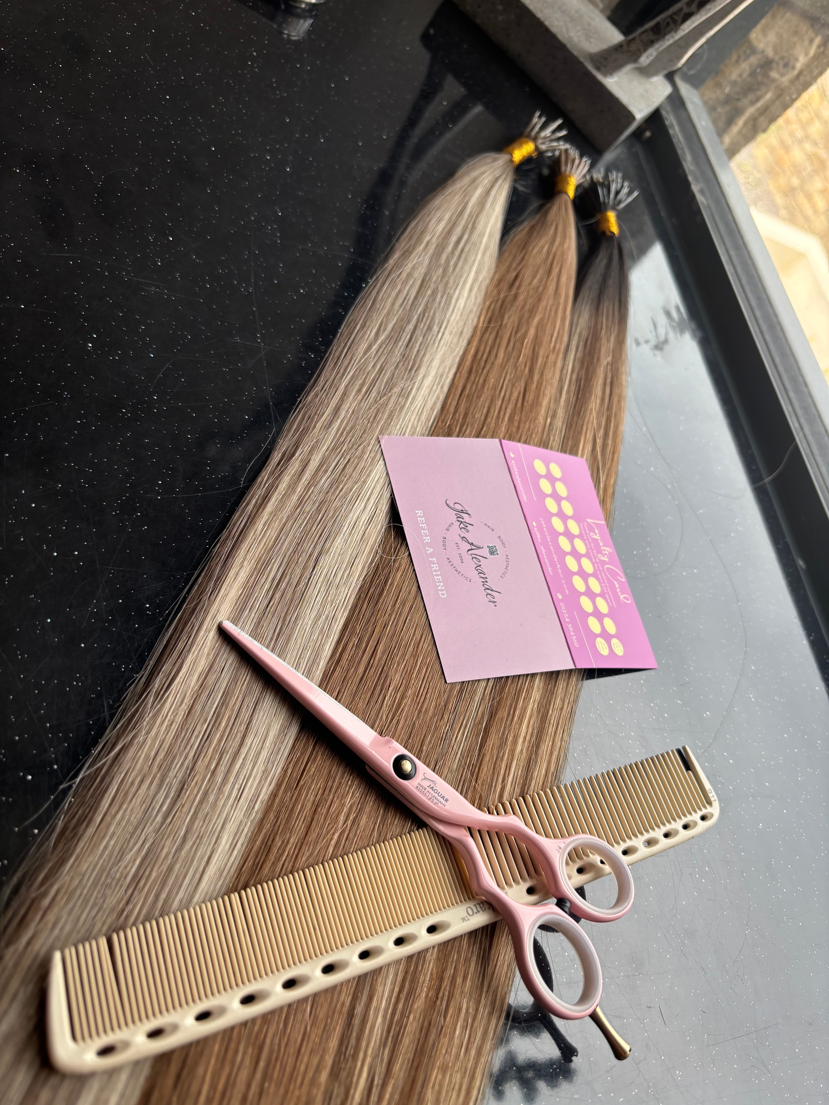 Jake Alexander Lux Locks extension tools and branded card
