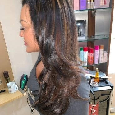 Hair transformation — salon client result
